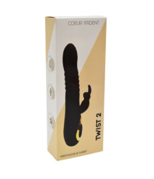TWIST 2 Noir, Vibromasseur Rabbit "va-et-vient" USB en silicone médical, doté de 18 modes de stimulation - BQ587BLK